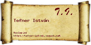 Tefner István névjegykártya
